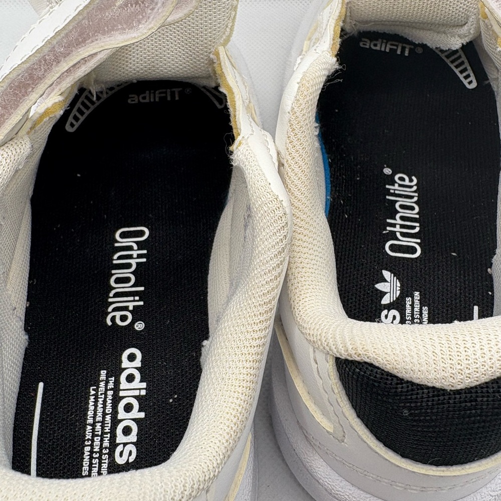 Adidas Kids Cream and White Velcro Sneakers - Picture 7 of 9